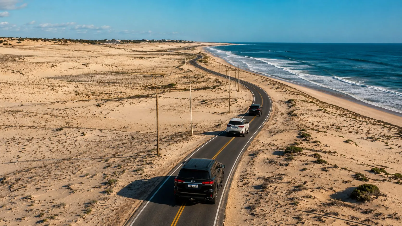 Estrada litorânea rumo a Jericoacoara